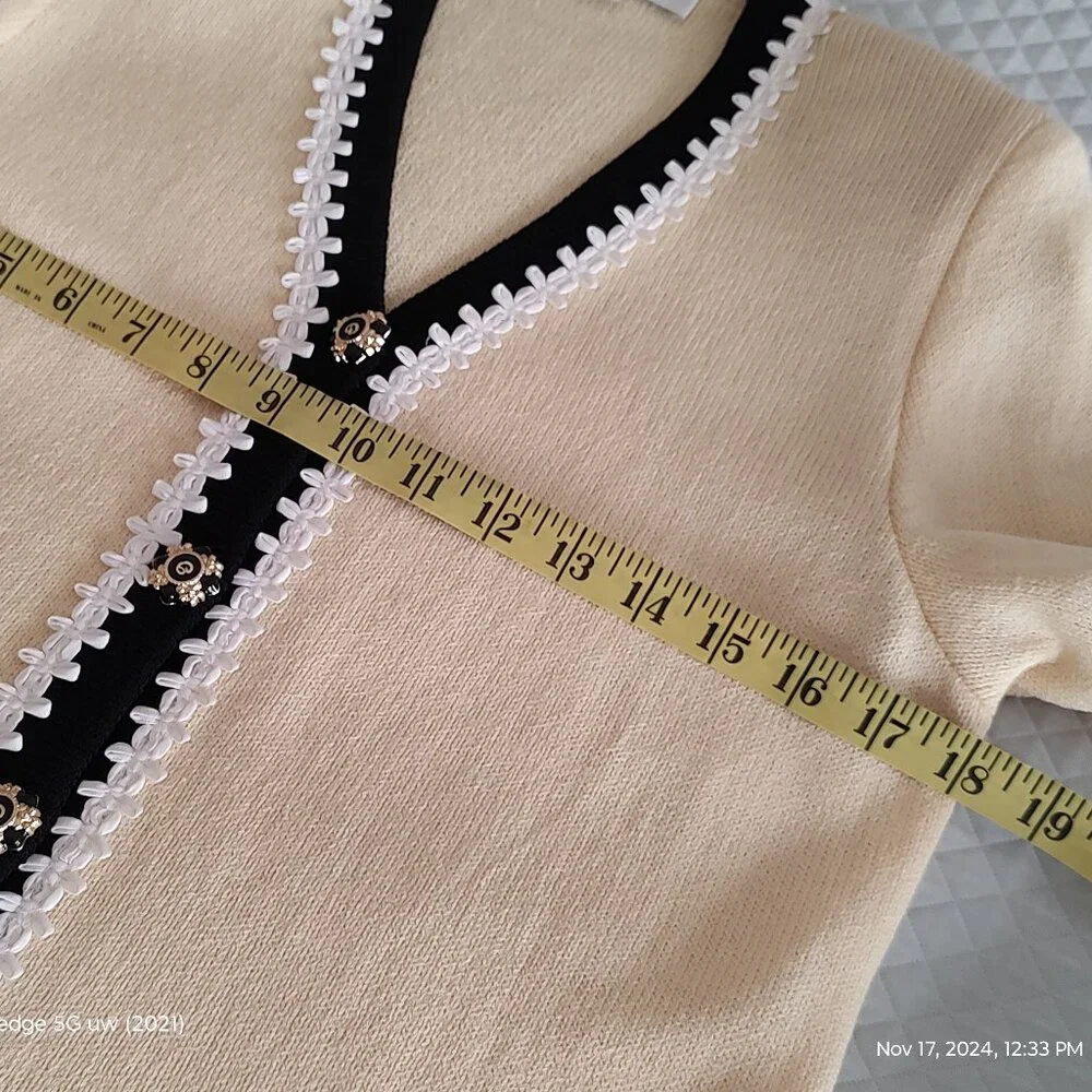 ST. JOHN COLLECTION SANTANA KNIT JACKET BY MARIE GRAY L/S PALE YELLOW SZ 4 - Picture 8 of 13